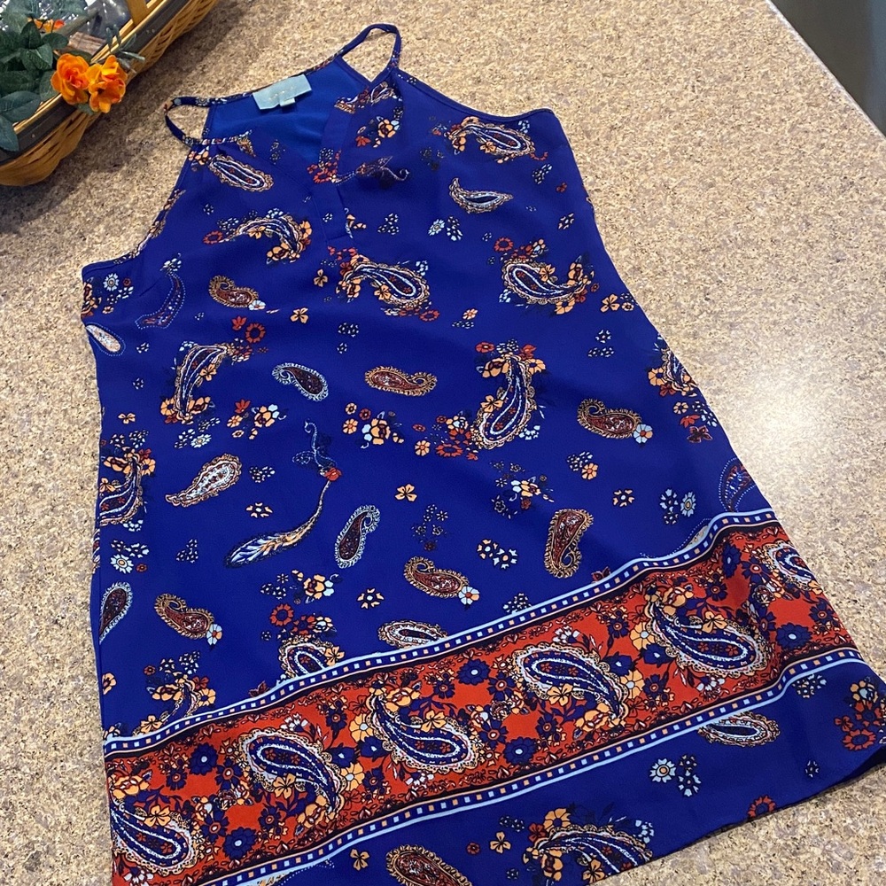 Skies Are Blue Paisley Dress Small Sleeveless Summer Dress